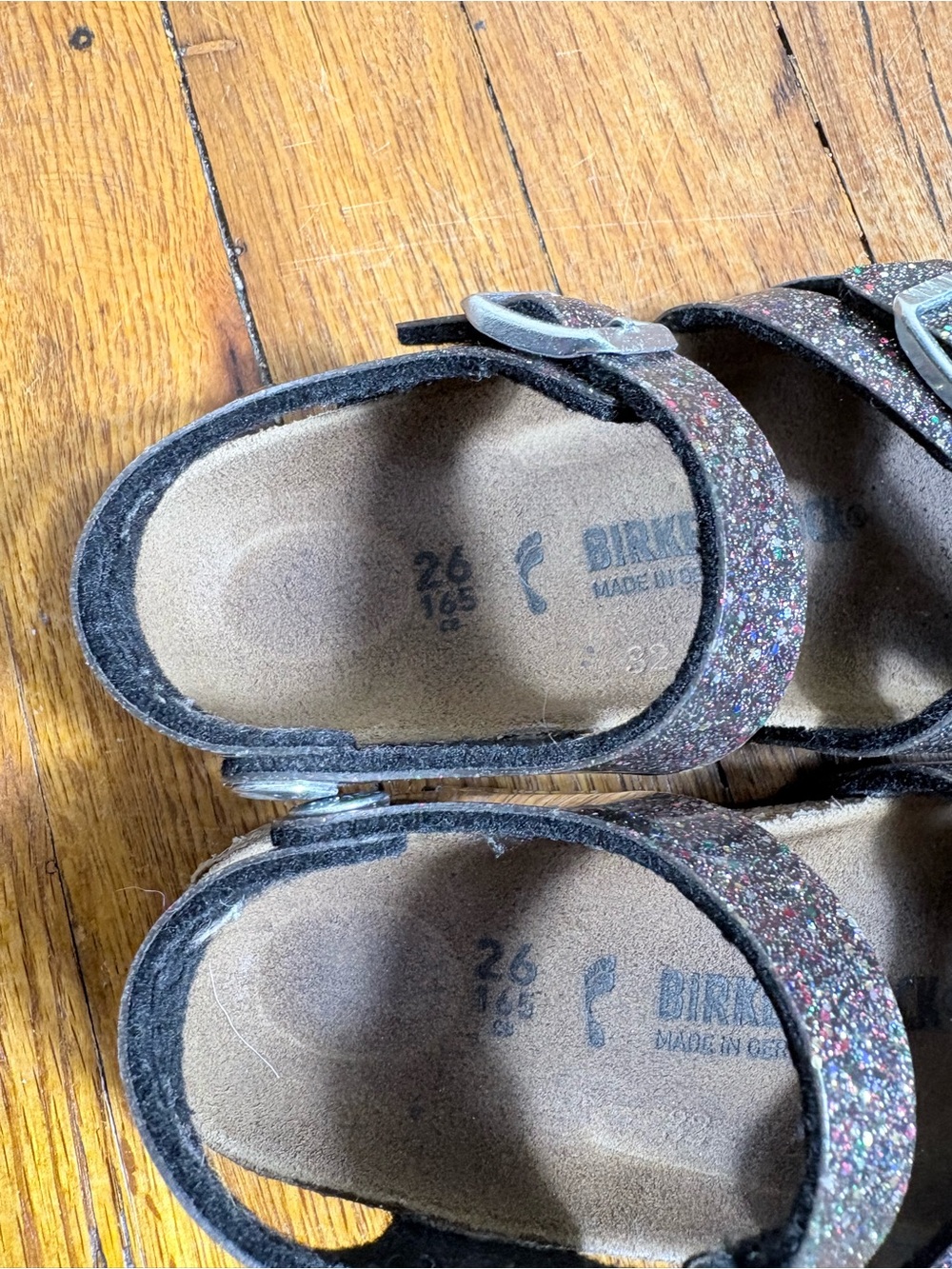 Birkenstock Kids Glitter Buckle Sandals - Black with Multicolor Sparkle - Picture 3 of 9